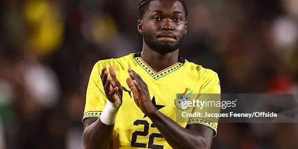Christopher Bonsu Baah avec le Ghana lors d’un match de préparation, avant l’annonce de la liste pour la Coupe du monde