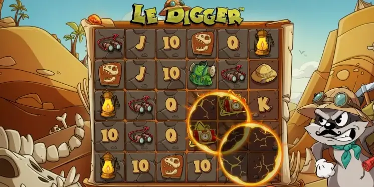 Exemple de suppression de symboles et de couches par la dynamite dans Le Digger