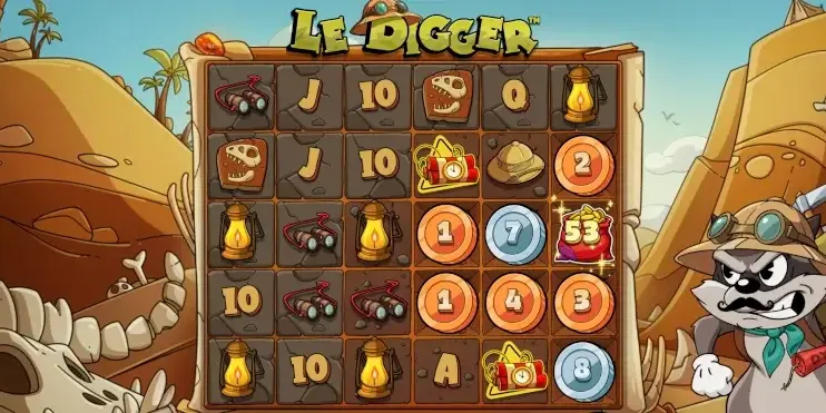 Aperçu des Golden Reveals avec pièces et symboles collecteurs sur la grille