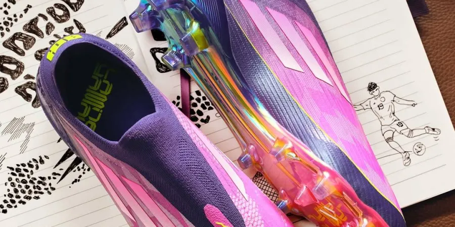 Vue détaillée de la adidas F50 conçue pour Lamine Yamal.
