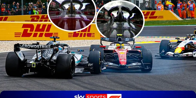 George Russell part en tête-à-queue après un contact avec Lewis Hamilton au départ du Grand Prix de Belgique
