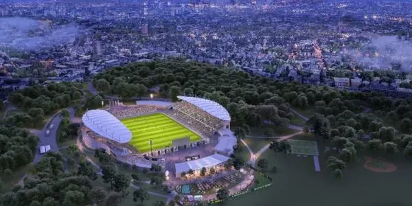 Document visuel lié au projet de rénovation de White Stadium, futur stade du Boston Legacy à Boston
