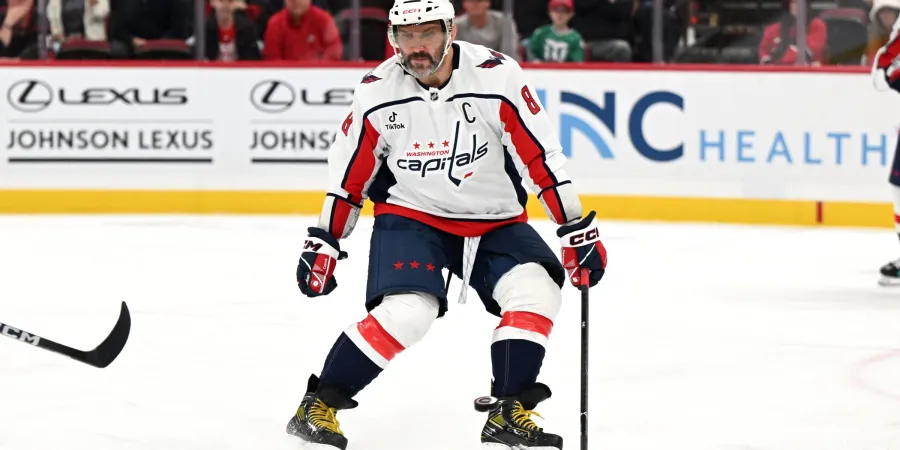 Alex Ovechkin avec Washington en début de saison, au moment d’annoncer sa future retraite
